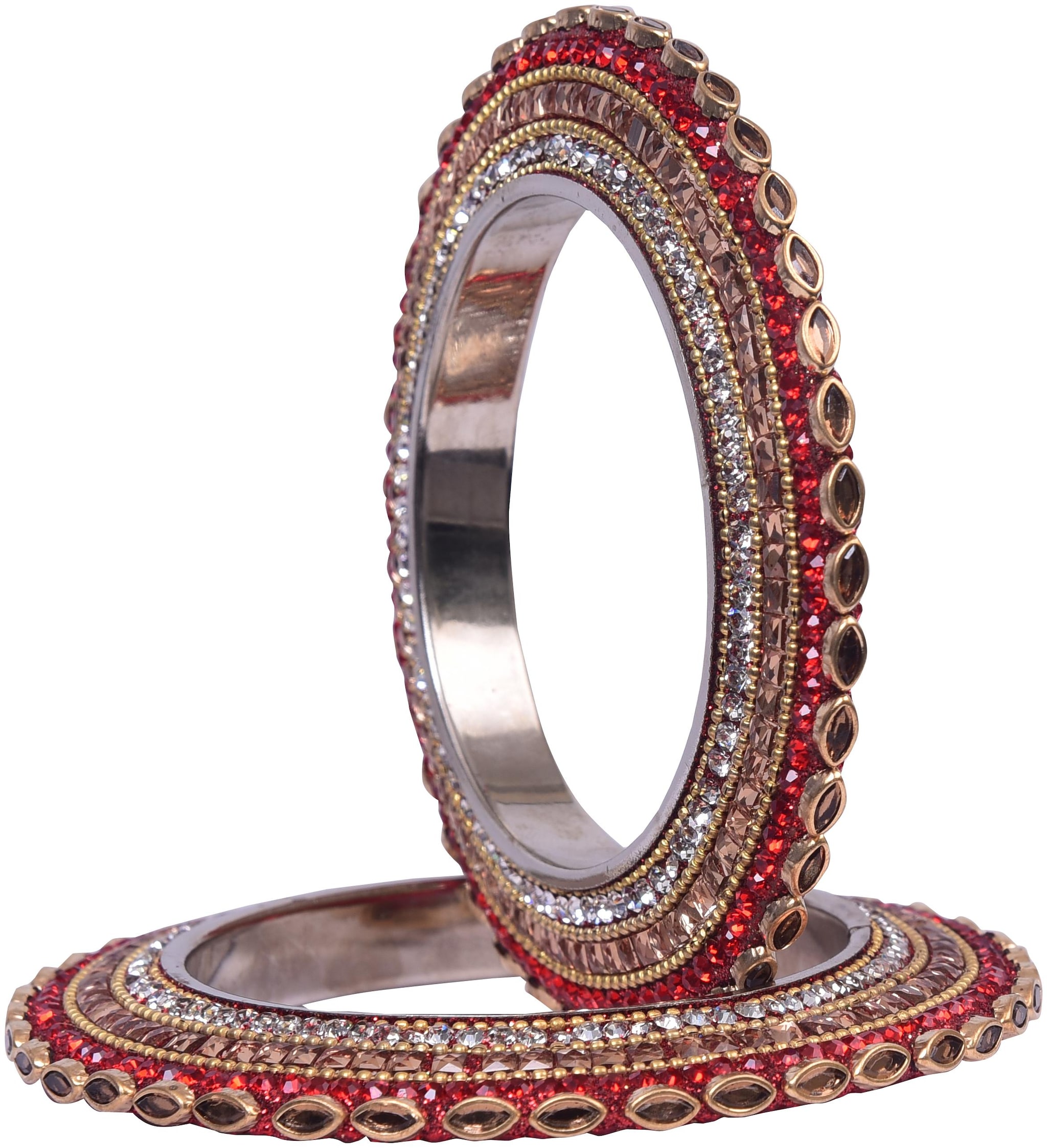 

Sukriti Traditional Stylish Red Kundan Pacheli Bangadi Bangles for women (set of 2)