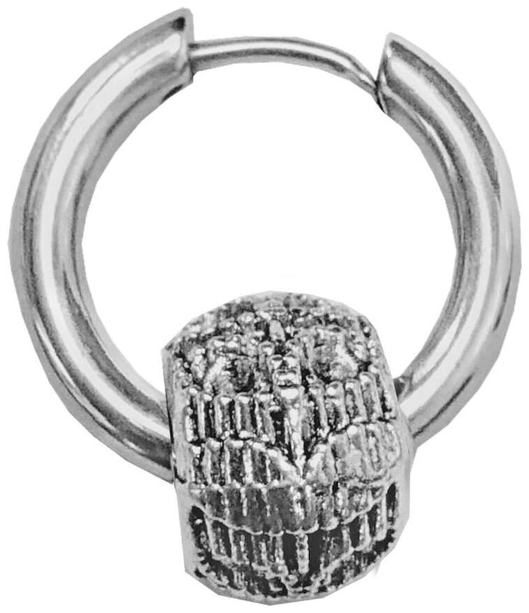 

Sullery Designd Bead Dangle Charm Drop Huggie Silver Stainless Steel Hoop Earring