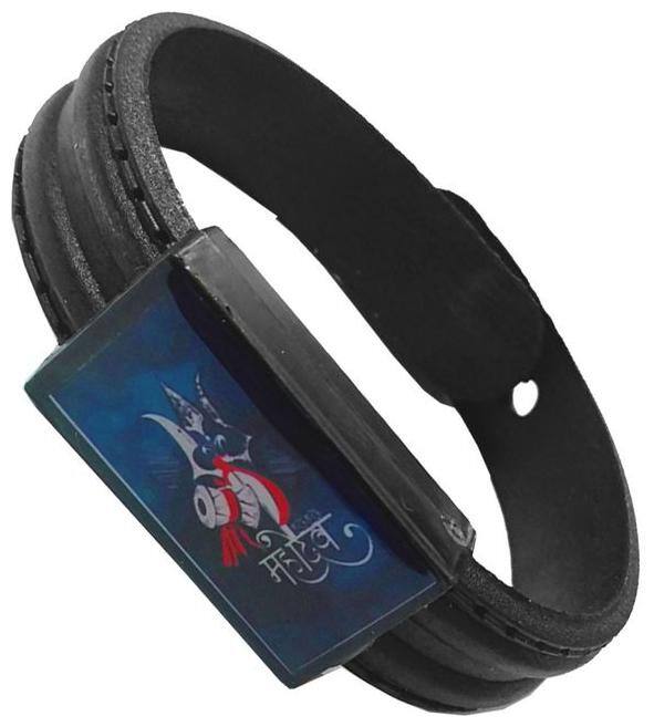 Sullery Lord Shiv Mahadev Trishul Damru Multi Rubber Bracelet