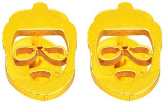 Sullery Men Face Stud Earring Gold Stainless Steel Stud Earing For Men Women