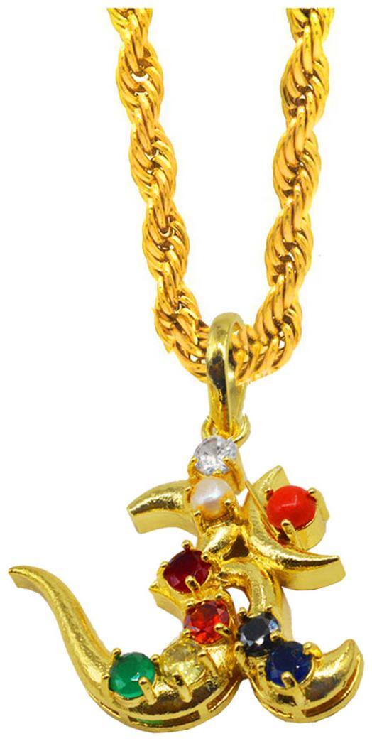 Sullery Religious Jewellery Trishul Om Locket With Chain