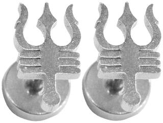 Sullery Religious Jewelry Lord Shiv Trishul Piercing Jewelry Silver Stainless Steel Stud Earing For Men Women