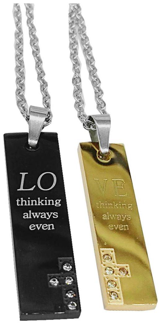 

Sullery Valentine Gift Couple Love For His Her Multicolor Stainless Steel Necklace Pendant