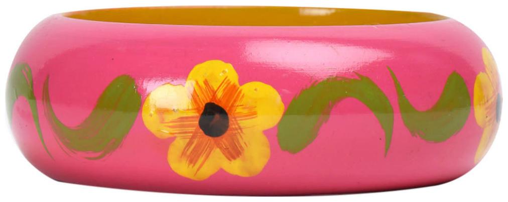 

Supriya Designer Pink Floral Wood Bangle