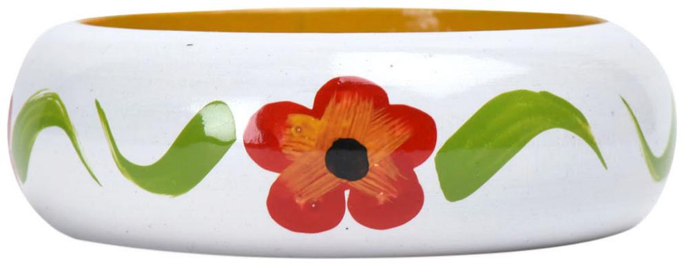 

Supriya Designer White Floral Wood Bangle