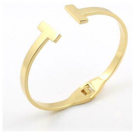 

T Bangle Cuff Bracelet - Stainless Steel