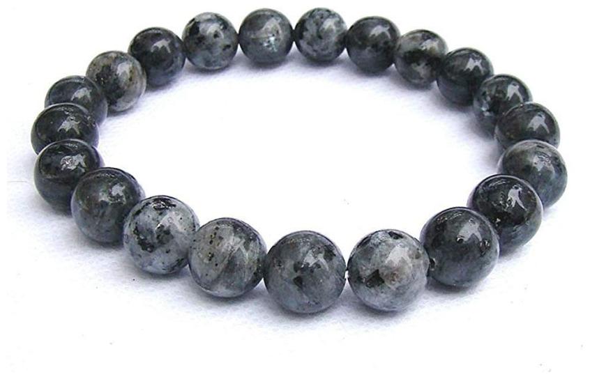 

Takshila Gems Natural Black Labradorite Bracelet 8 mm Beads Lab Certified Stretchable Elastic Bracelet Labradorite Stone Bracelet