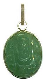

Takshila Gems Green Jade Ganesha Pendant in Panchdhatu II Energized Ganesha Locket II