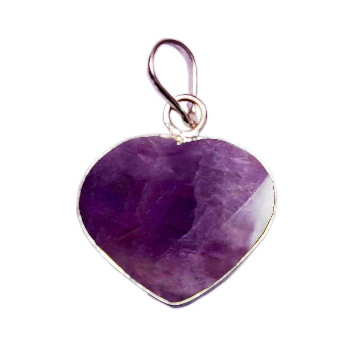 

Takshila Gems Natural Amethyst Pendant Heart Shape Pendant Amethyst Locket