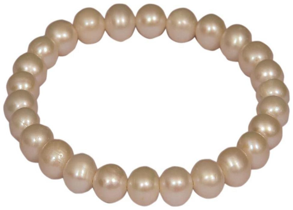 

Natural Pearl Bracelet 8 mm Beads Stretchable Elastic Free Size Bracelet Lab Certified Moti Bracelet Real Pearl Bracelet