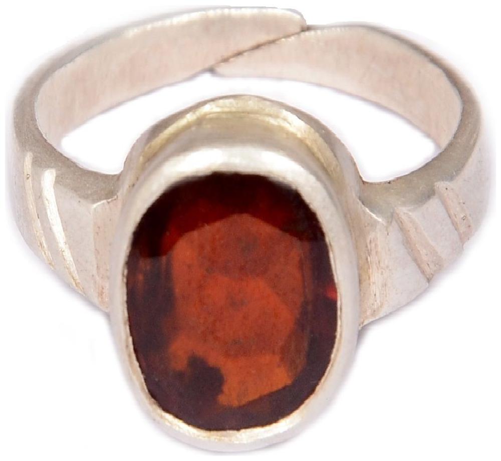 

Takshila Gems Natural Hessonite Ring (Gomed Stone Ring) Lab Certified Adjustable Ring in 925 Silver (9 25 Ratti 8 32 Carat) Gomed Ring