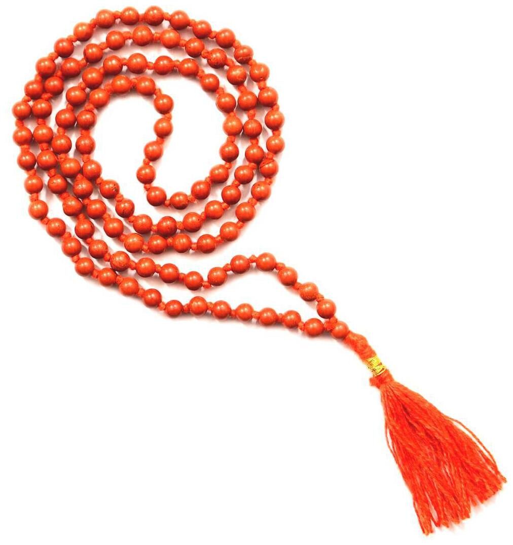 

Natural Red Jasper Mala (108 1) 6 mm Knotted Beads Mala Lab Certified Red Jasper Stone Necklace Red Jasper Rosary for Chant (Japa) Wear