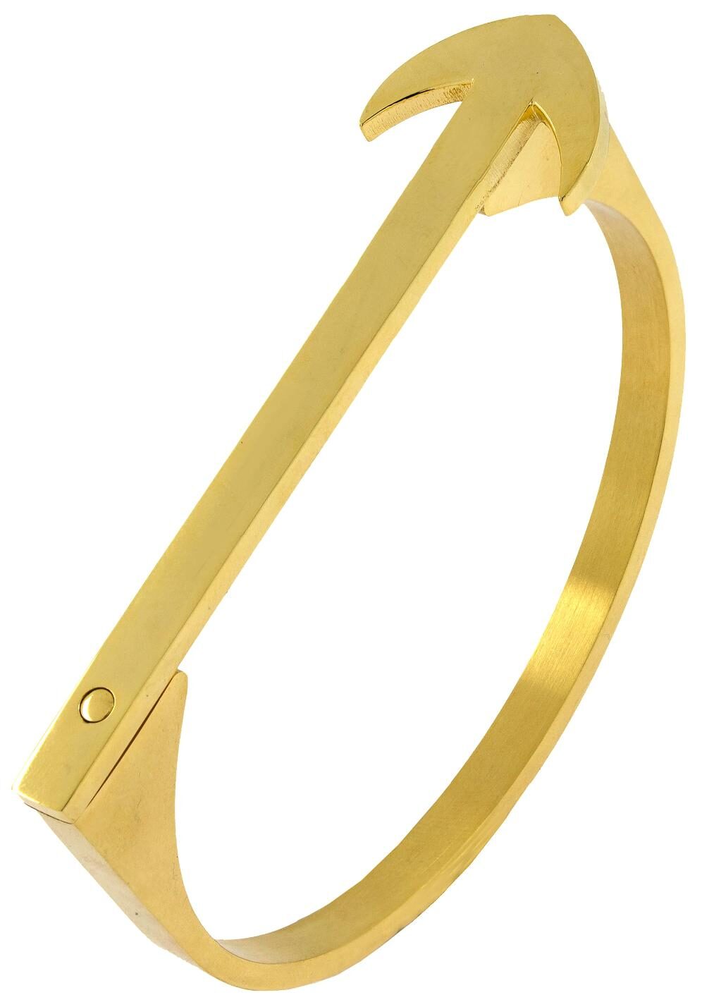

The Jewelbox Designer Arrow 18K Gold 316L Surgical Stainless Steel Openable Bangle Cuff Kada Bracelet Men
