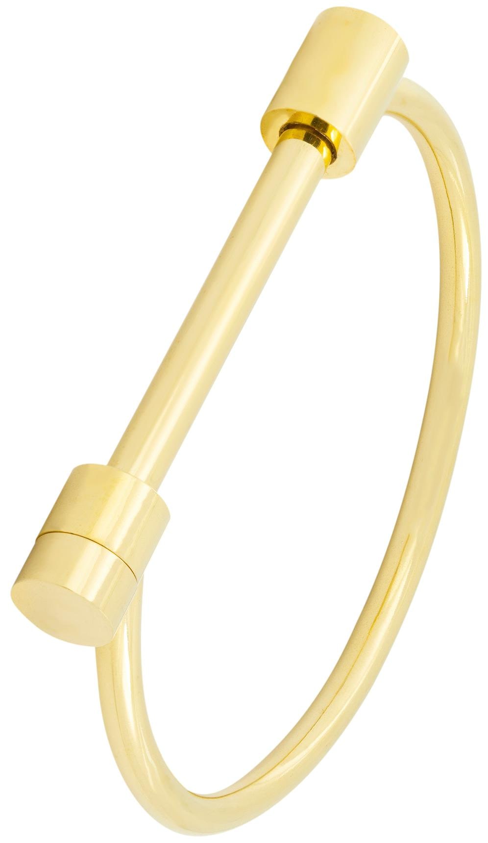 

ZIVOM D Shape Bar Horse Show Handcuff Shackle Stainless Steel 18K Gold Plated Openable Bangle