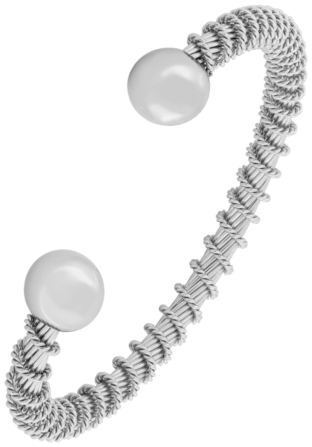 

ZIVOM Mesh Rope 316L Surgical Stainless Steel Free Size Cuff Kada Bracelet Bangle For Boys Men