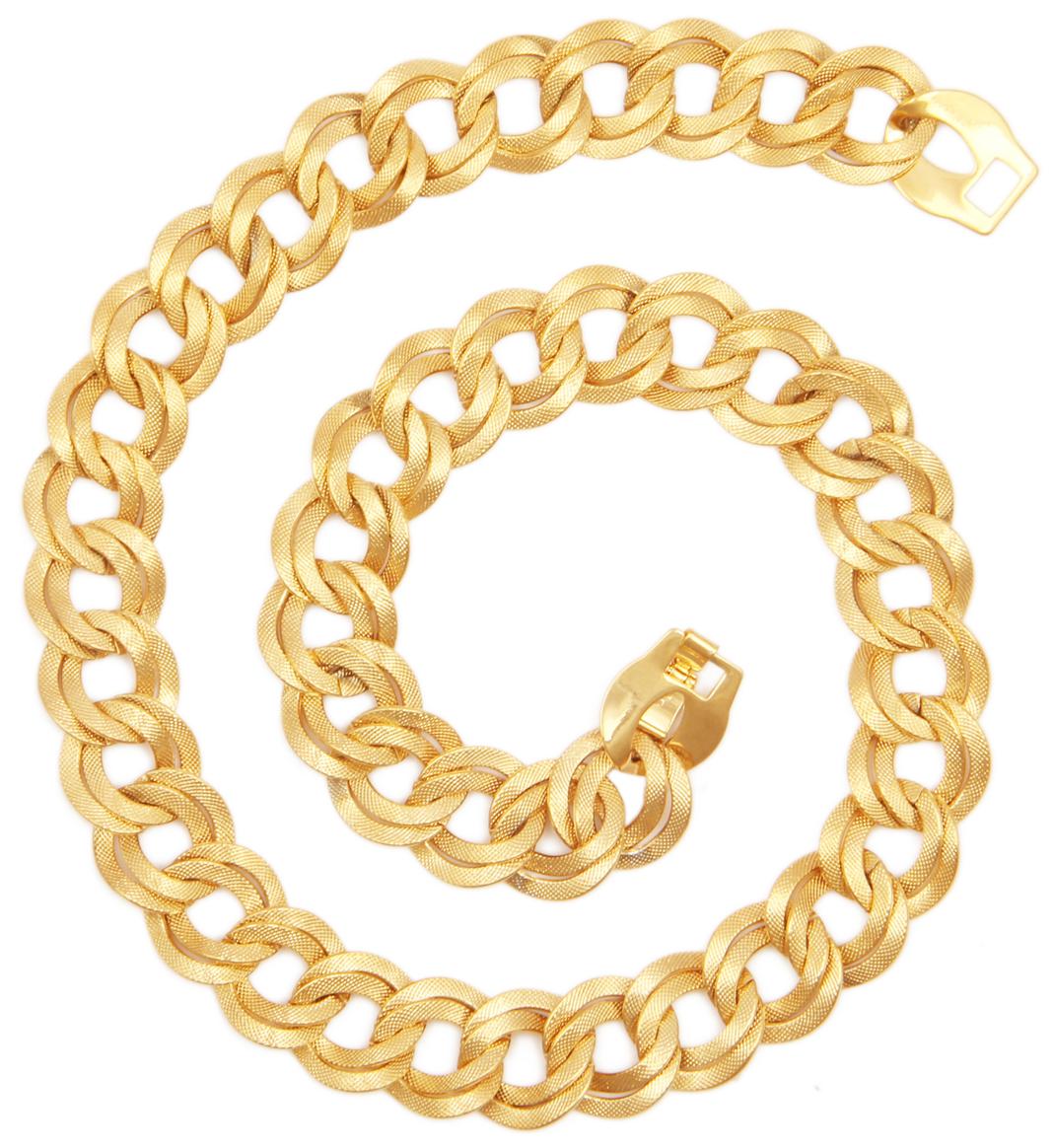 

The jewelbox 22k Gold Plated Italian Broad Multi Links 19 5 Chain for Men