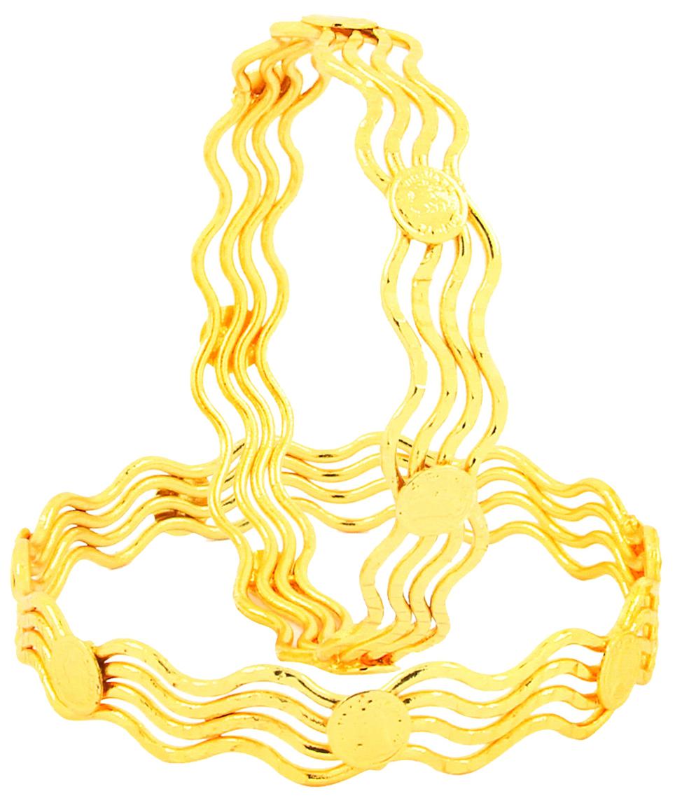 

The Jewelbox Queen Elizabeth Wedding 22k Gold Plated Bangle Pair Set Of 2 For Women