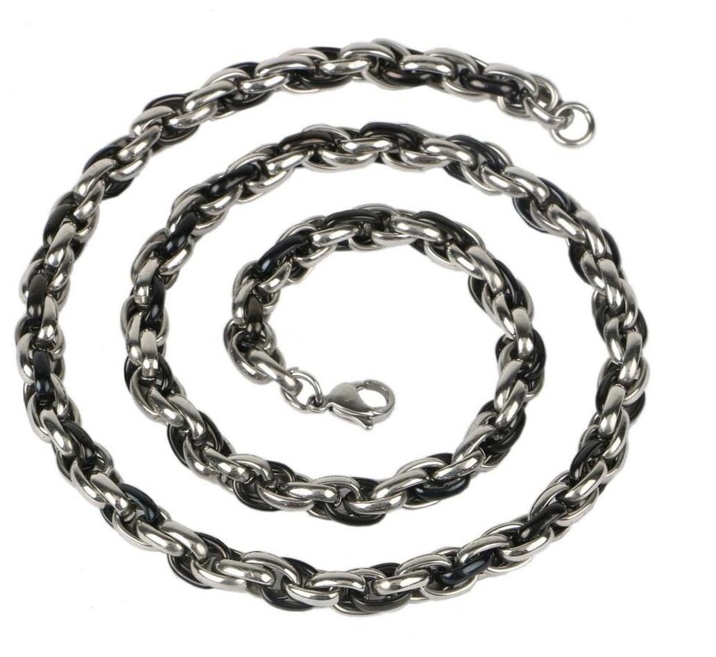 

The jewelbox s stainless steel black silver multi link heavy rope chain for M