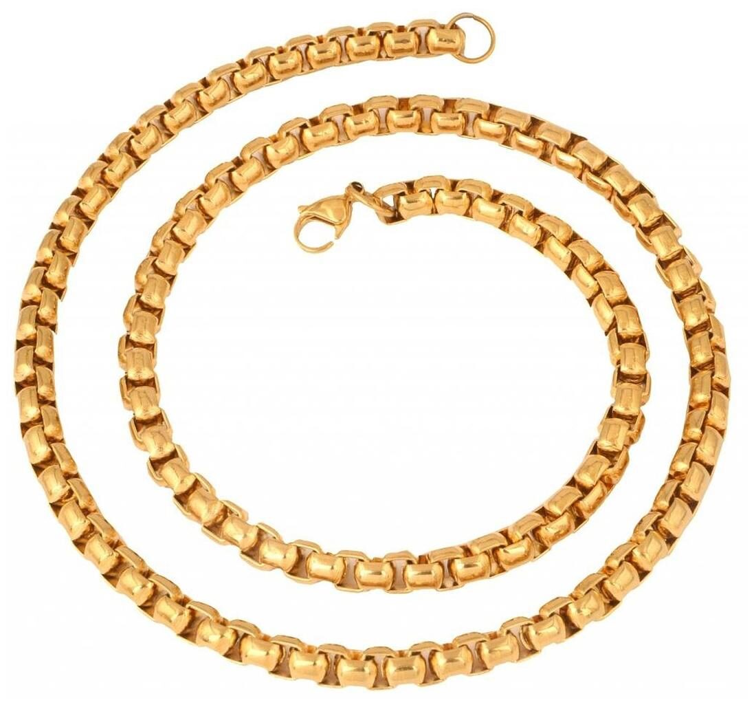 

The jewelbox stainless steel gold plated thick heavy long popcorn chain for M