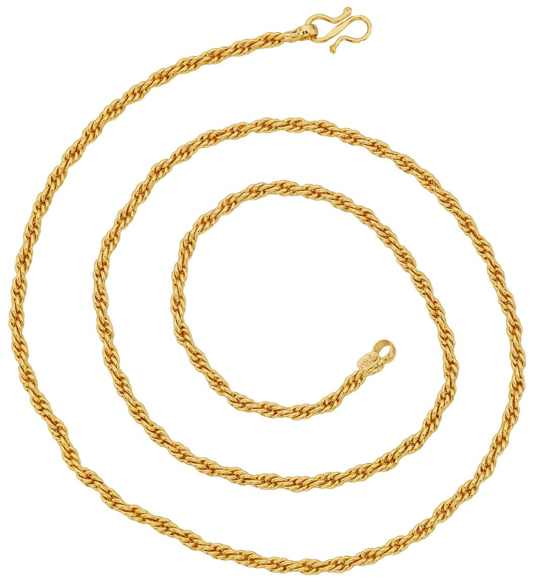 

The Jewelbox Rope 22K Gold Plated 24 9 inch Chainch for Unisex