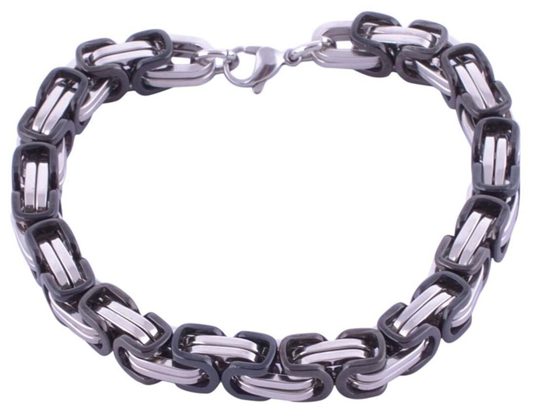 

The Jewelbox Mens Boys Black Coated 316L Stainless Steel Geometric Bracelet