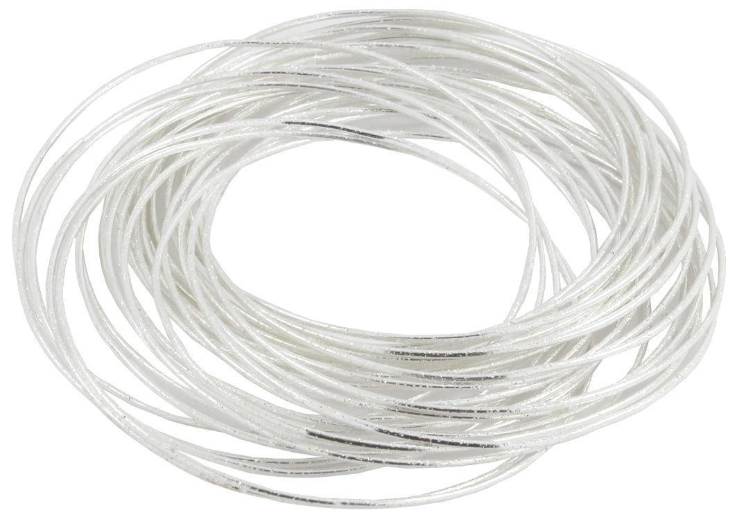 

ZIVOM Trendy Western Shiny Rhodium Plated Slim Bangle Cluster Of 12 For Women