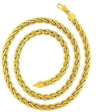 The Jewelbox Knotted 22K Gold Plated 24 inch Chainch for Unisex