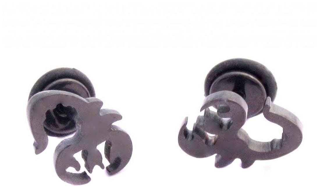 

The Jewelbox 316l Surgical Stainless Steel Mens Boys Ear Stud Pair Earring Black Crab Lobster