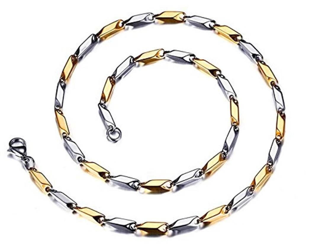 

ZIVOM Italian Stainless Steel Slim And Light Two Tone Chain Men 21