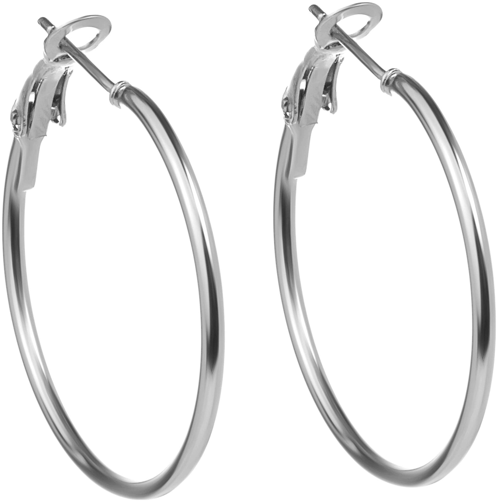 

Three Shades Hoop Earrings for Girls in Small Size Silver Colour