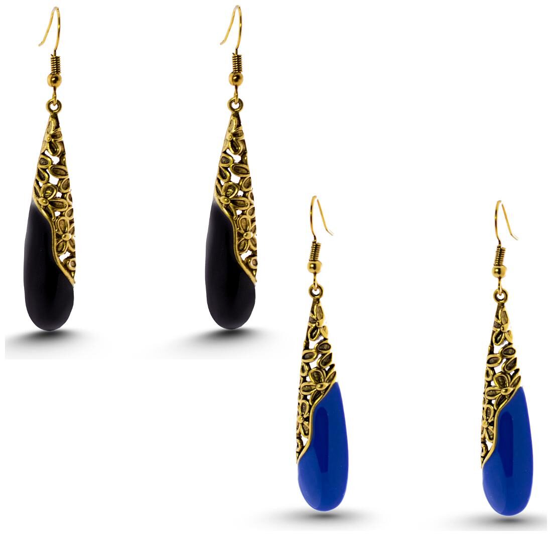 

Three Shades Earrings Combo Set of 2 Designer Earrings for Girls Women Party Wear Daily Wear Office Wear Designer Earrings 116