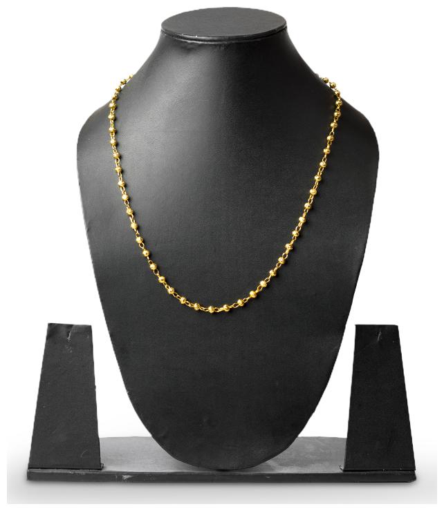 

Three Shades Gold Beads Mala Alloy Chain for Women