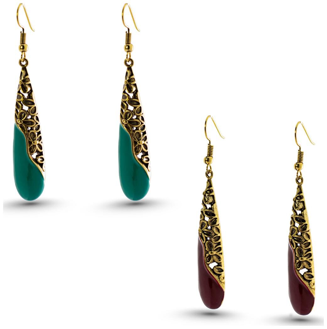 

Three Shades Earrings Combo Set of 2 Designer Earrings for Girls Women Party Wear Daily Wear Office Wear Designer Earrings 117