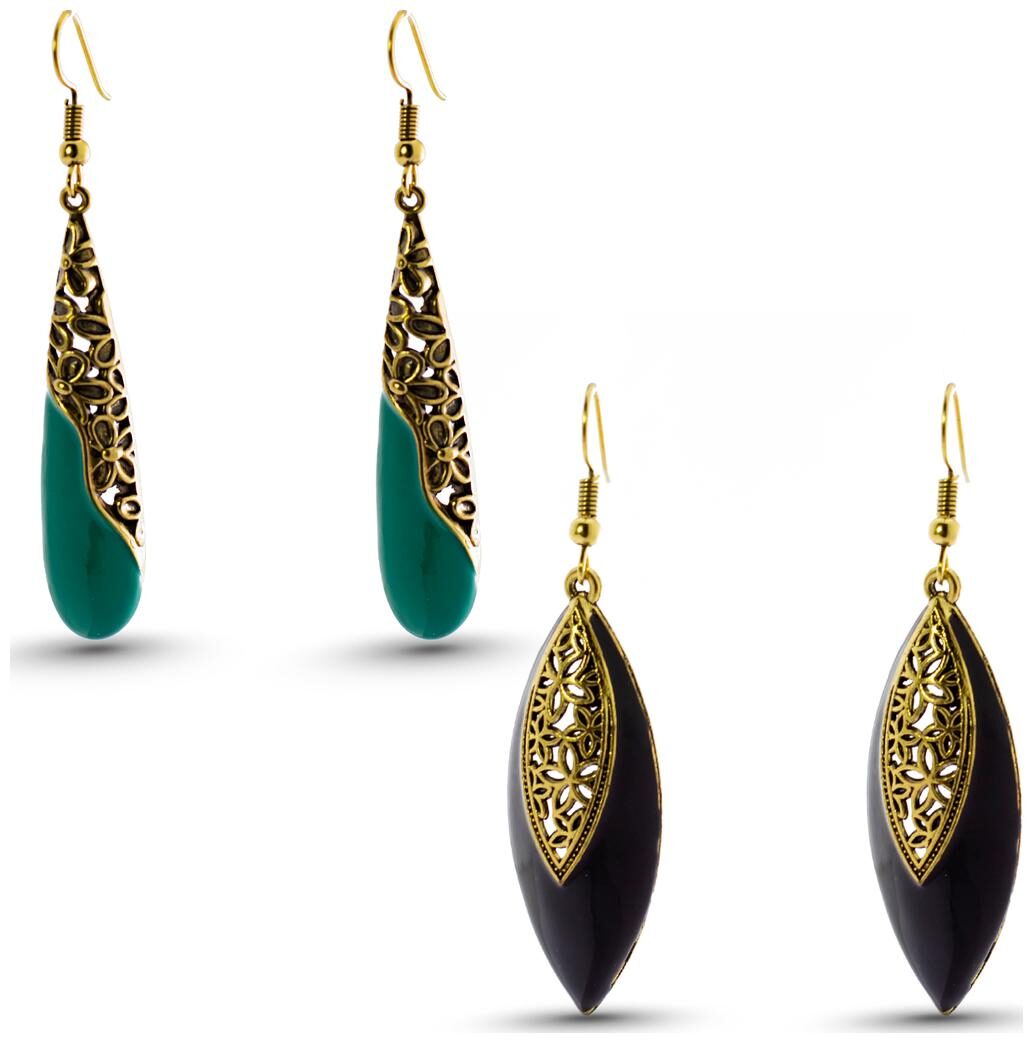 

Three Shades Earrings Combo Set of 2 Designer Earrings for Girls Women Party Wear Daily Wear Office Wear Designer Earrings 154