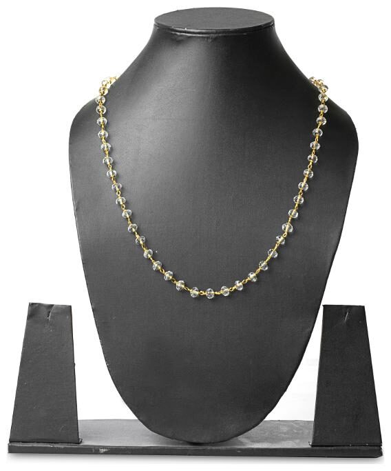 

Three Shades White Crystal Gold Chain for Women Girls