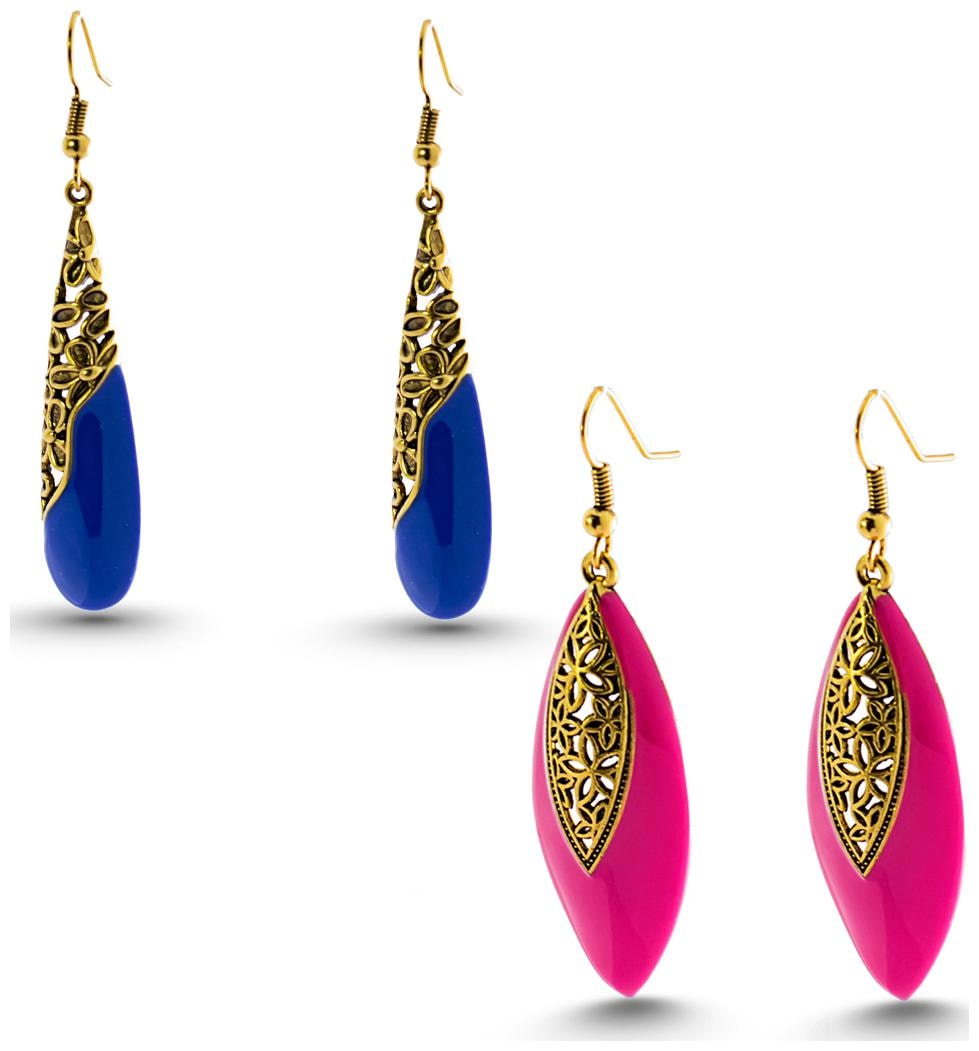 

Three Shades Earrings Combo Set of 2 Designer Earrings for Girls Women Party Wear Daily Wear Office Wear Designer Earrings 164