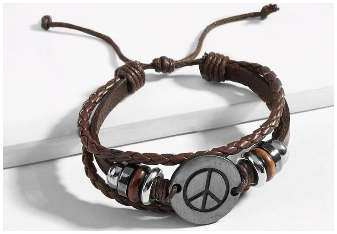 

THREE STRIP DORI TAG LEATHER BRACELET