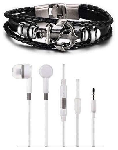 

THREE STRIP BRACELET WITH FREE 3 5 MM EARPHONE WITH MIC