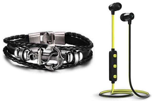

THREE STRIP BRACELET WITH FREE H-15 Y WIRELESS BLUETOOTH EARPHONE WITH MIC