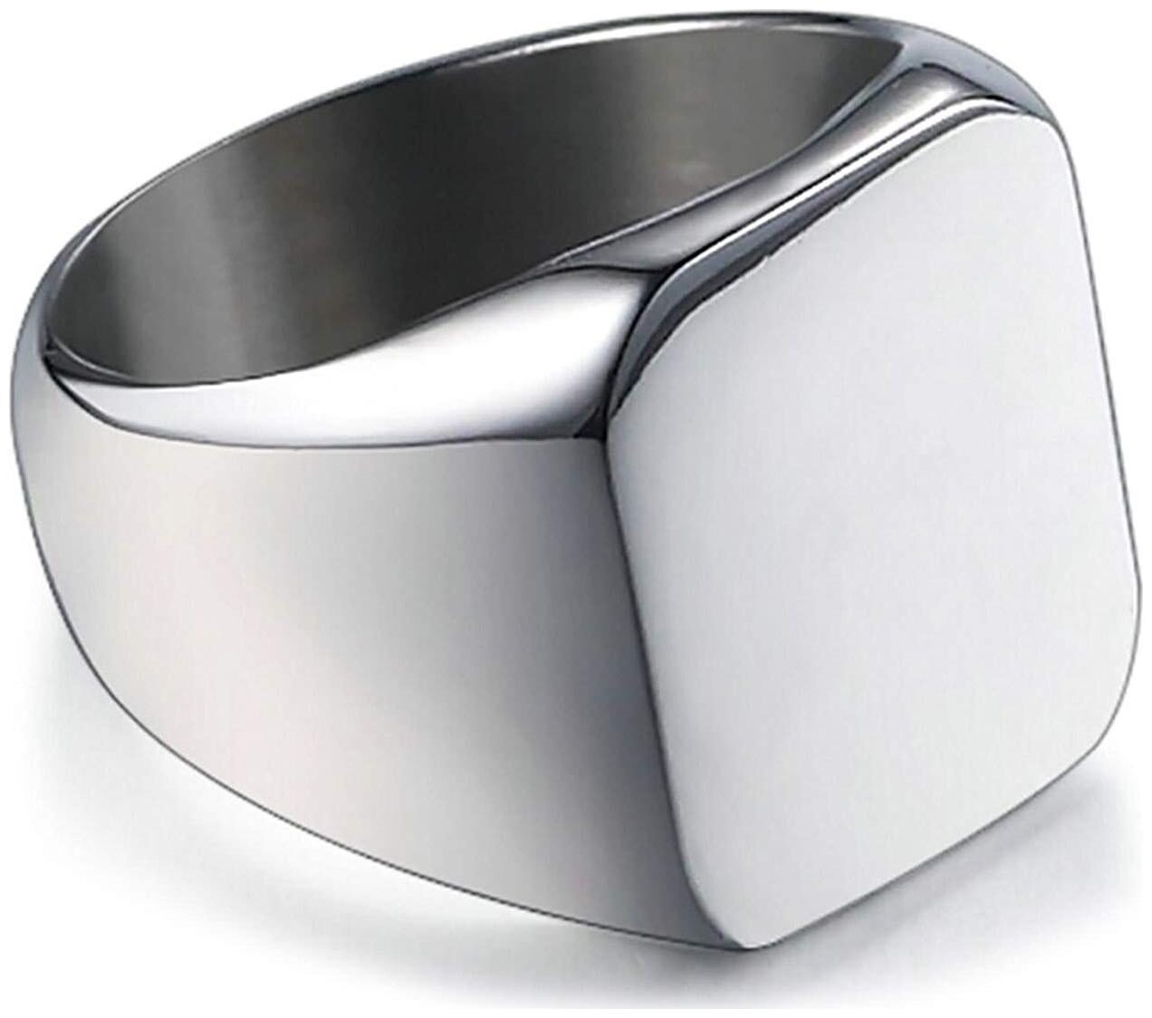 

Titanium Steel Square Silver Ring for Men and Women