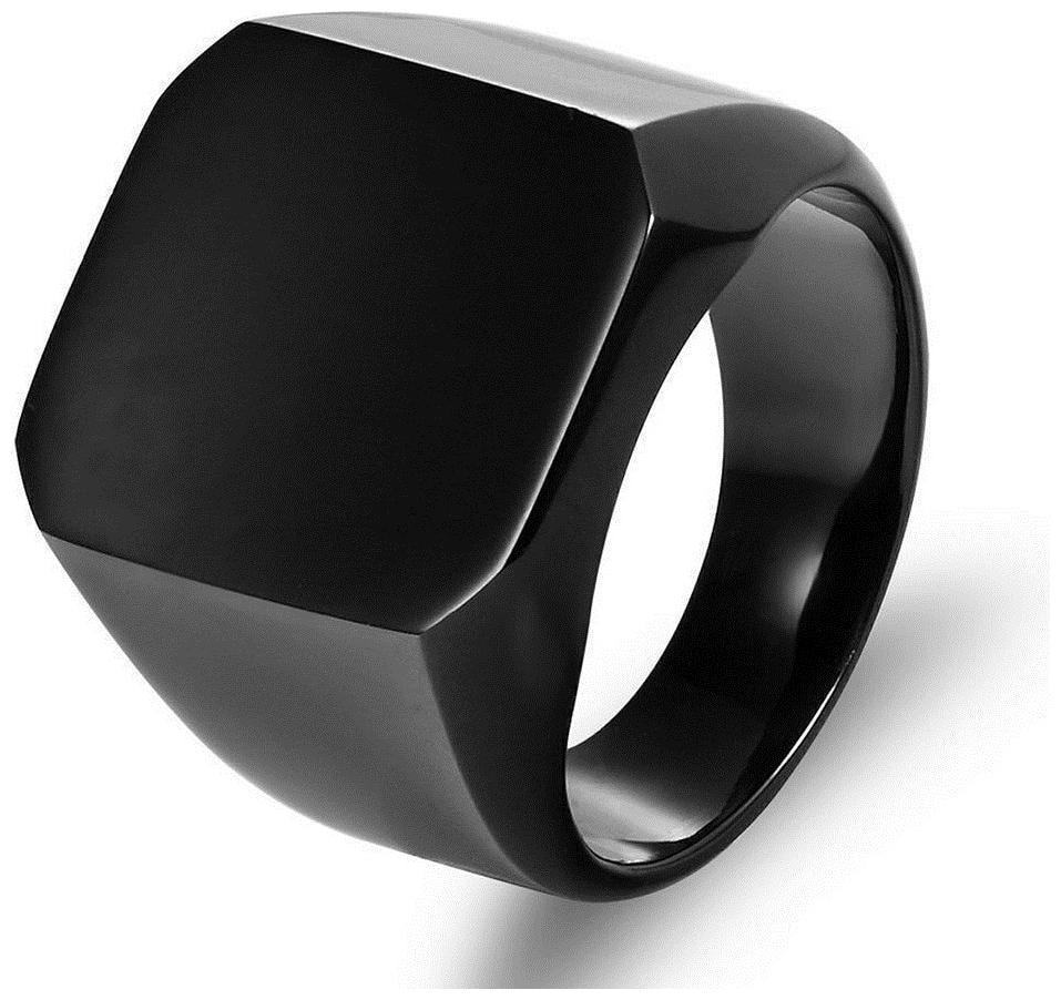 

Titanium Steel Black ring for Men and Women Best Quality Square Black Ring