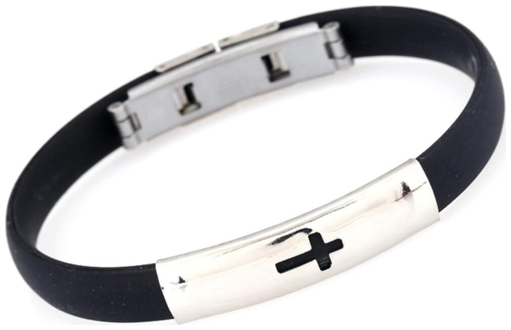 

Titanium steel hand chain bracelet popular silicone fashion bracelet bracelet stainless steel regulation bracelet (J158)