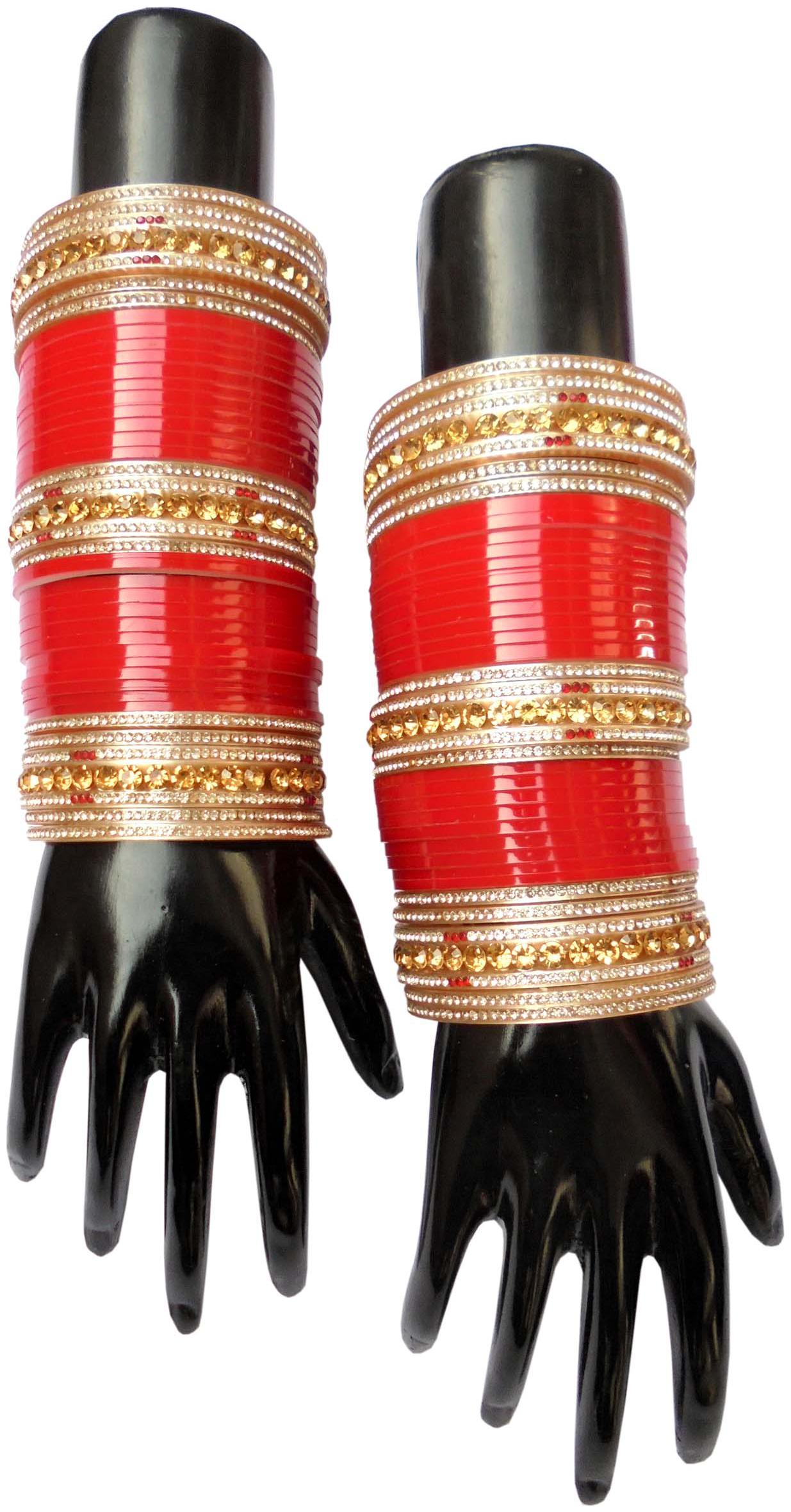 

Top Quality Stone Red Mahroon golden White Designer Wedding Engagement Punjabi Suhag Chuda Plastic Bridal Bangle chooda Set For Women Designed By Vivah BRIDAL CHURA