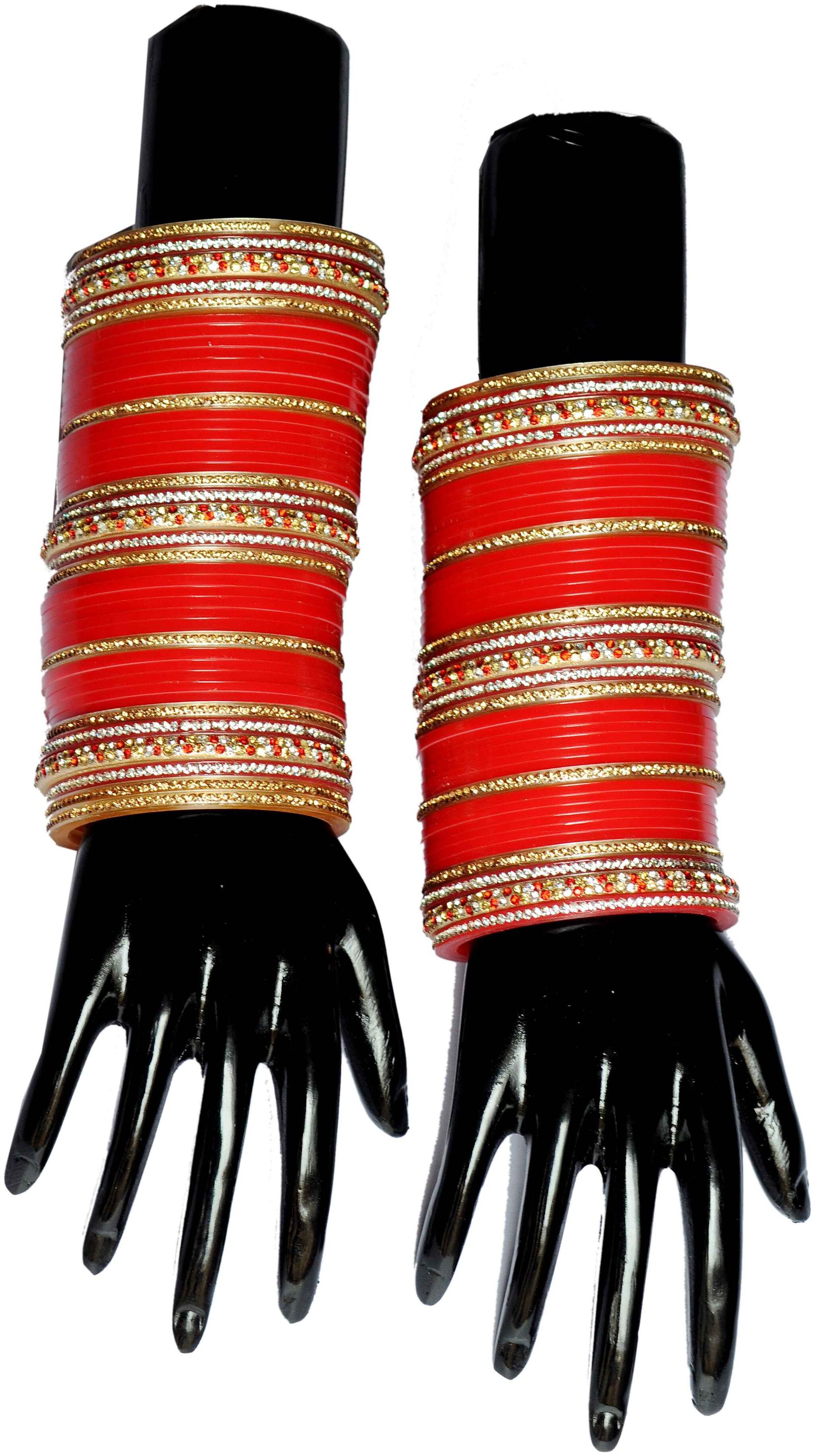 

Top Quality Stone Red Mahroon golden White Designer Wedding Engagement Punjabi Suhag Chuda Plastic Bridal Bangle chooda Set For Women Designed By Vivah BRIDAL CHURA