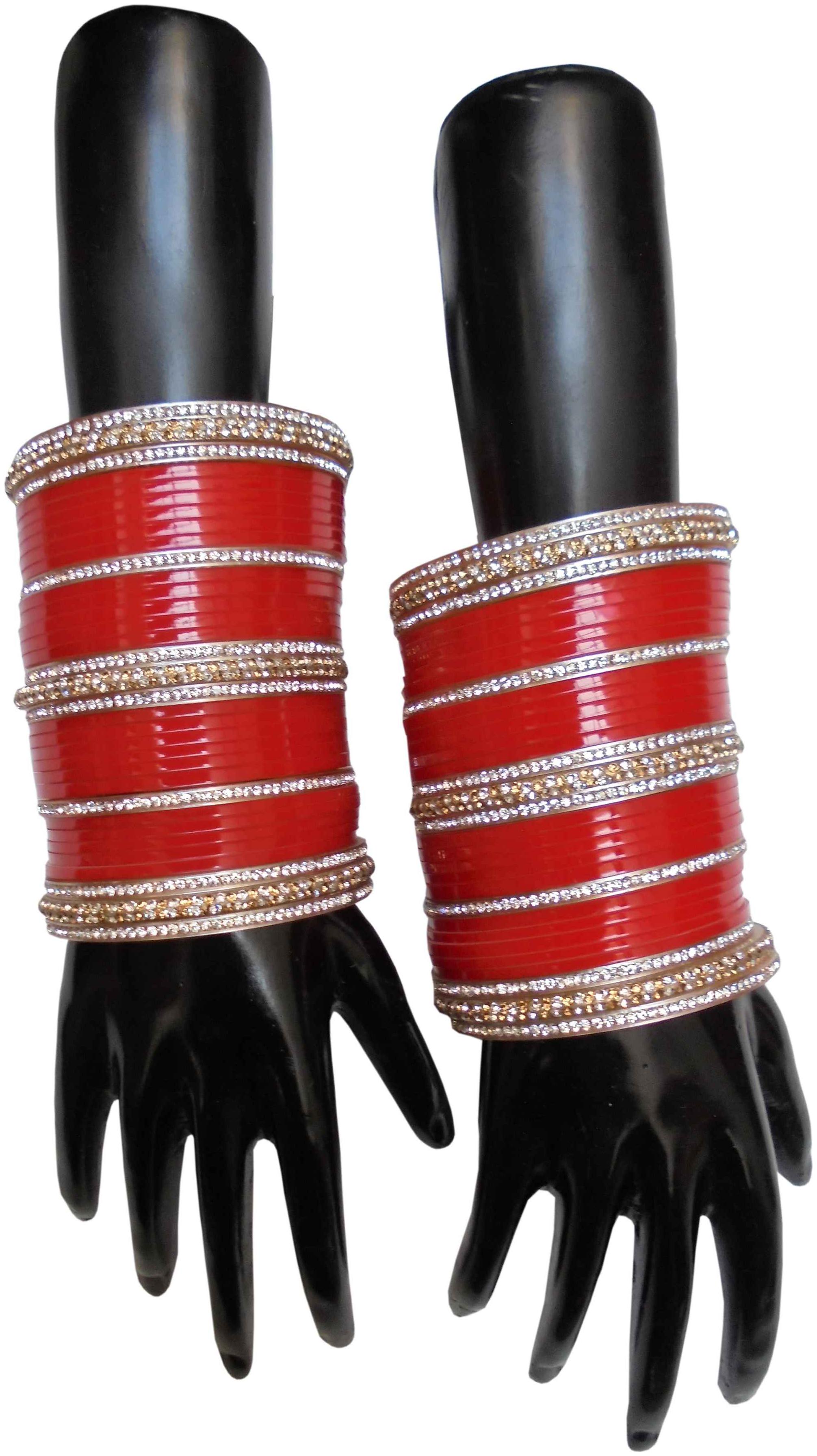 

Top Quality Stone Red Mahroon golden White Designer Wedding Engagement Punjabi Suhag Chuda Plastic Bridal Bangle chooda Set For Women Designed By Vivah BRIDAL CHURA