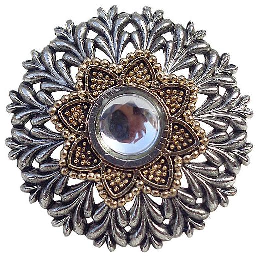

Trendeela Com Ella Dual Plated Floral Motif Embossed Ring