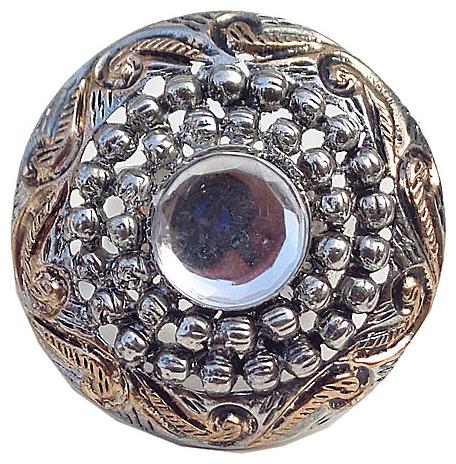 

Trendeela Com Ella Dual Plated Floral Motif Embossed Ring