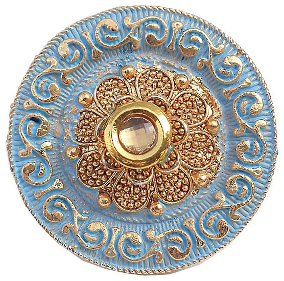 

Trendeela Com Laranya Enamel Plated Round Ethnic Ring