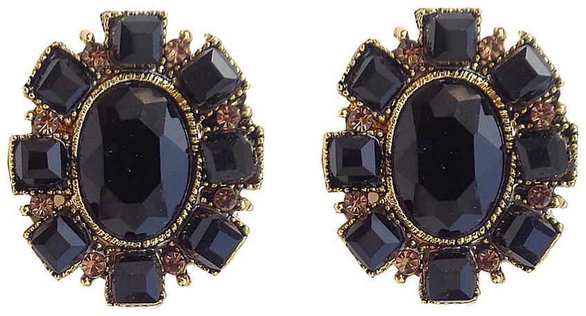 

Trendeela com Noor Collection Alluring Black Oval Stud Earrings For Women