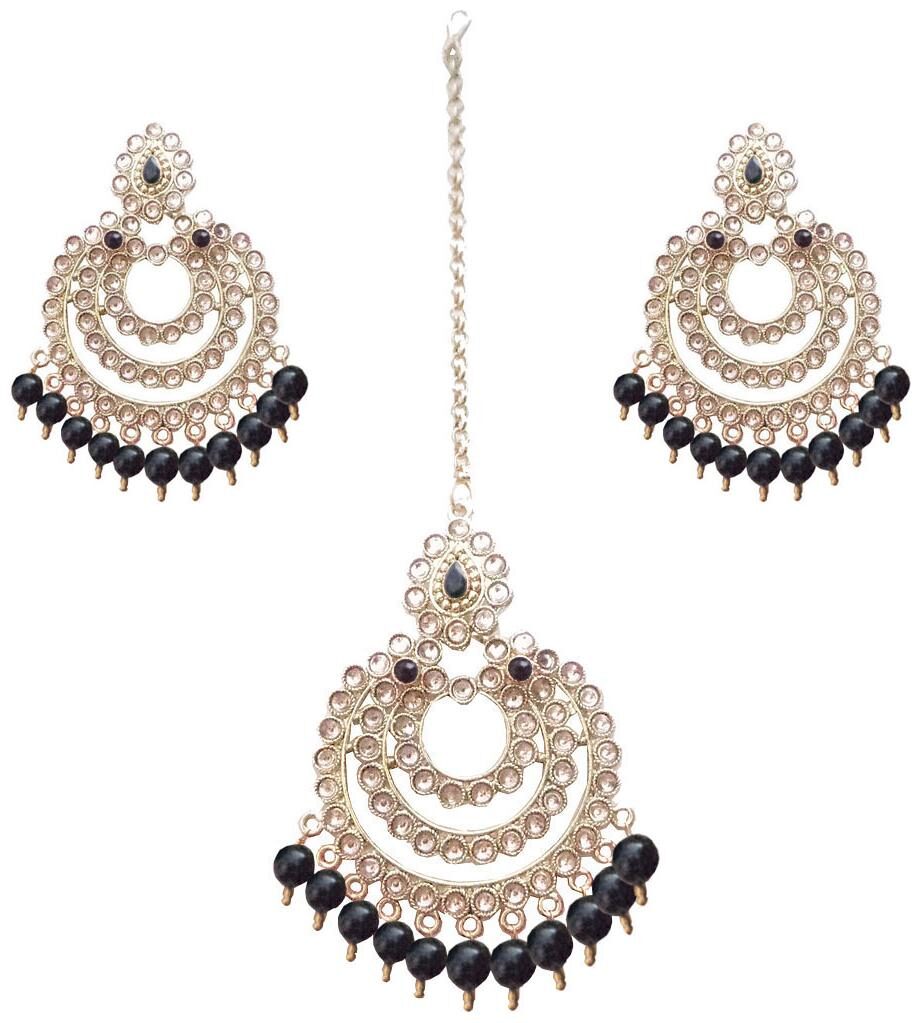 

Trendeela Com Archa Collection Dazzling Earrings Maang Tikka Combo Set For Women